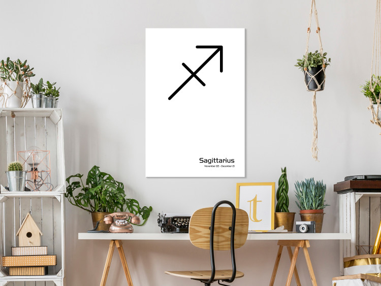 Canvas Art Print Sagittarius sign - graphic with an inscription on a white background 117051 additionalImage 3