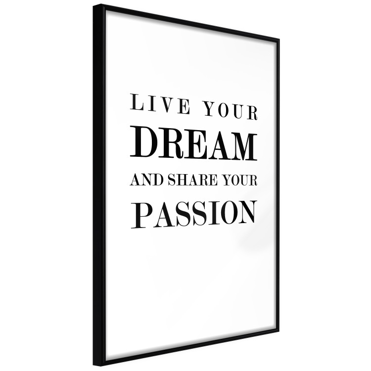 Poster Live your dream and share your passion - black and white pattern with texts 117351 additionalImage 10