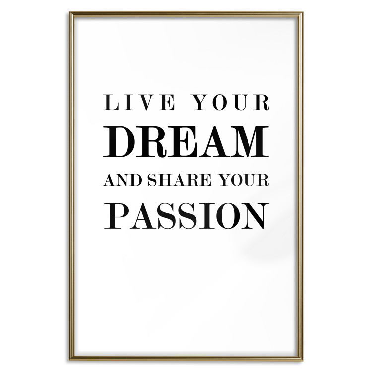 Poster Live your dream and share your passion - black and white pattern with texts 117351 additionalImage 16