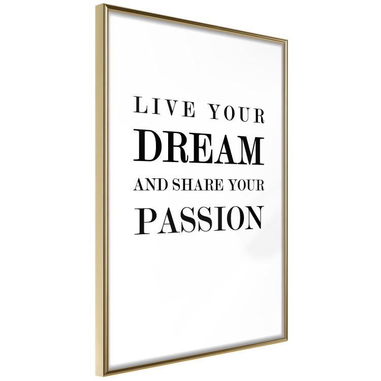 Poster Live your dream and share your passion - black and white pattern with texts 117351 additionalImage 12