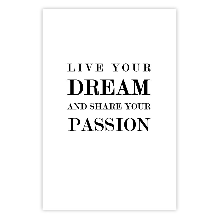 Poster Live your dream and share your passion - black and white pattern with texts 117351 additionalImage 19