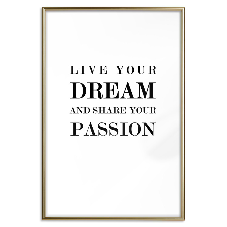Poster Live your dream and share your passion - black and white pattern with texts 117351 additionalImage 14