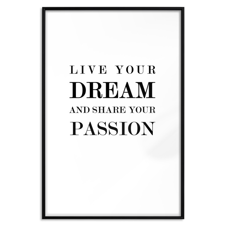 Poster Live your dream and share your passion - black and white pattern with texts 117351 additionalImage 15