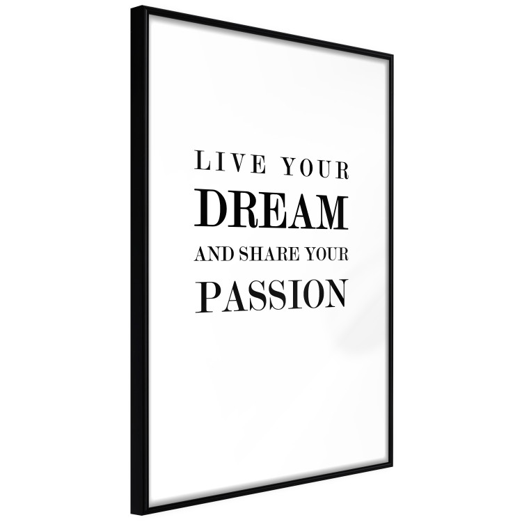 Poster Live your dream and share your passion - black and white pattern with texts 117351 additionalImage 11