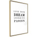 Poster Live your dream and share your passion - black and white pattern with texts 117351 additionalThumb 6
