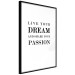 Poster Live your dream and share your passion - black and white pattern with texts 117351 additionalThumb 11