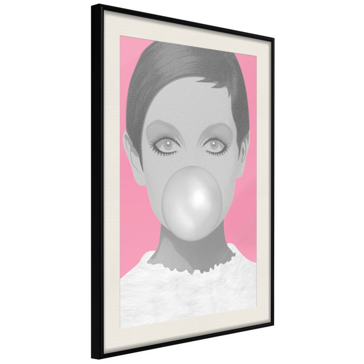 Poster Bubble Gum - unique composition with a woman's portrait on a pink background 117551 additionalImage 3