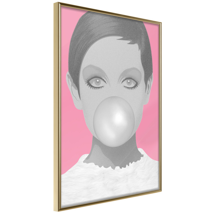 Poster Bubble Gum - unique composition with a woman's portrait on a pink background 117551 additionalImage 7