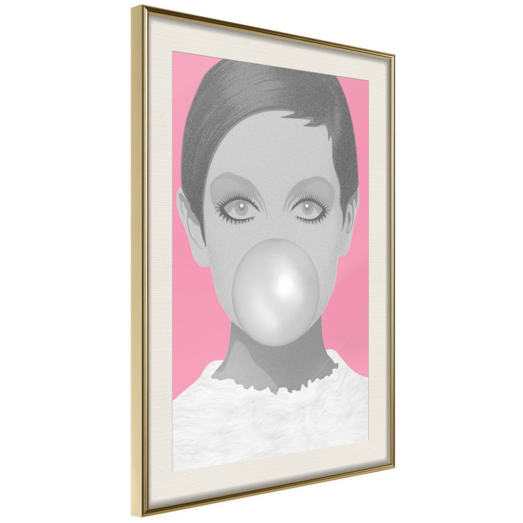 Poster Bubble Gum - unique composition with a woman's portrait on a pink background 117551 additionalImage 4