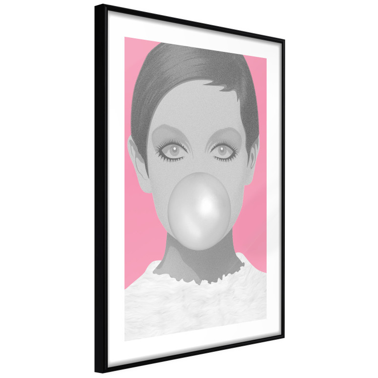 Poster Bubble Gum - unique composition with a woman's portrait on a pink background 117551 additionalImage 2
