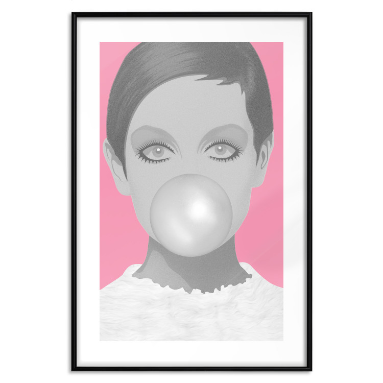 Poster Bubble Gum - unique composition with a woman's portrait on a pink background 117551 additionalImage 17