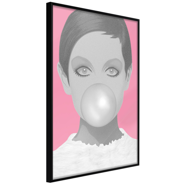 Poster Bubble Gum - unique composition with a woman's portrait on a pink background 117551 additionalImage 10
