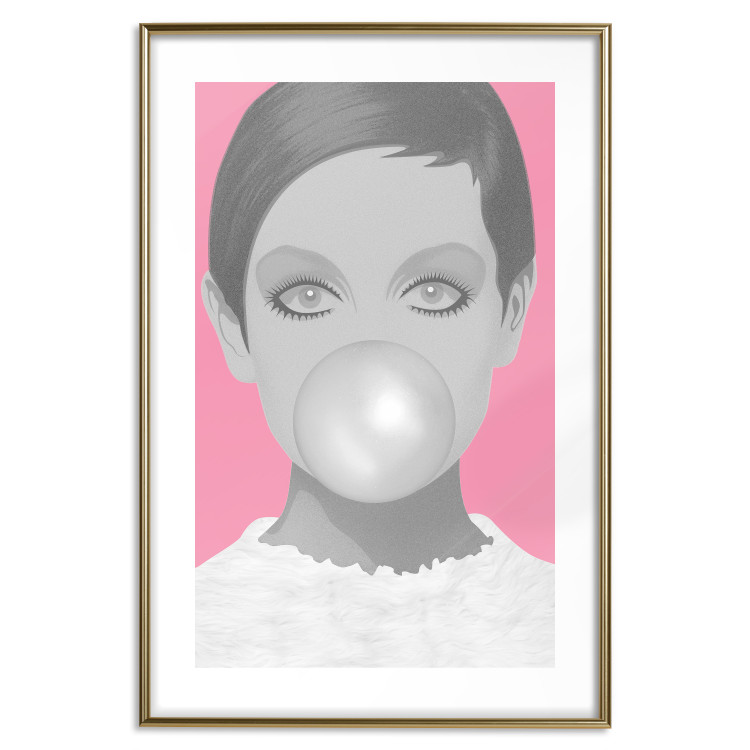 Poster Bubble Gum - unique composition with a woman's portrait on a pink background 117551 additionalImage 16