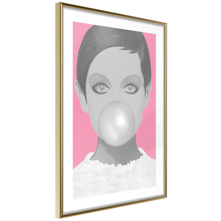 Poster Bubble Gum - unique composition with a woman's portrait on a pink background 117551 additionalImage 5