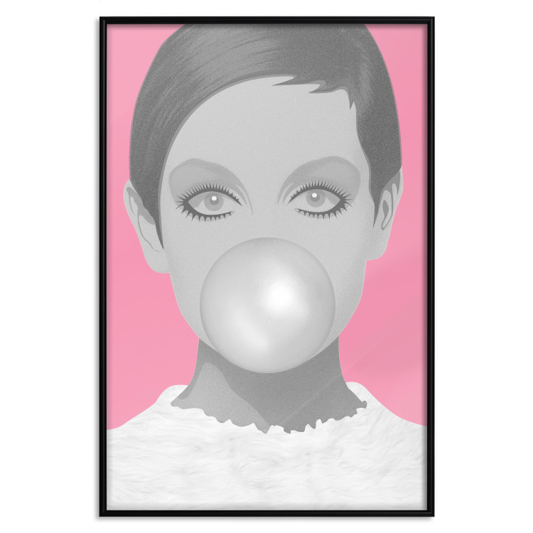 Poster Bubble Gum - unique composition with a woman's portrait on a pink background 117551 additionalImage 24