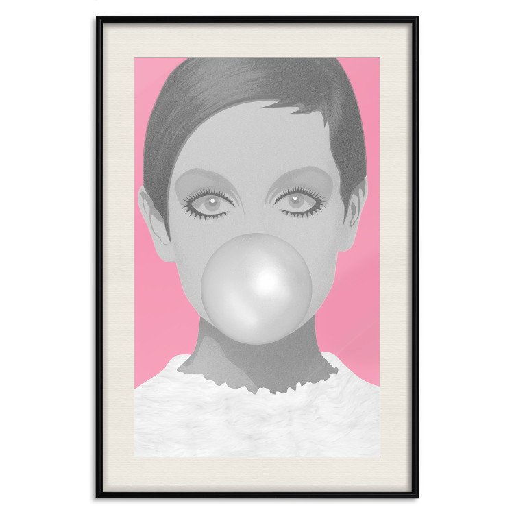 Poster Bubble Gum - unique composition with a woman's portrait on a pink background 117551 additionalImage 18