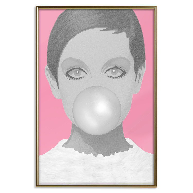 Poster Bubble Gum - unique composition with a woman's portrait on a pink background 117551 additionalImage 20