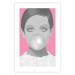 Poster Bubble Gum - unique composition with a woman's portrait on a pink background 117551 additionalThumb 25