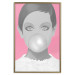 Poster Bubble Gum - unique composition with a woman's portrait on a pink background 117551 additionalThumb 20