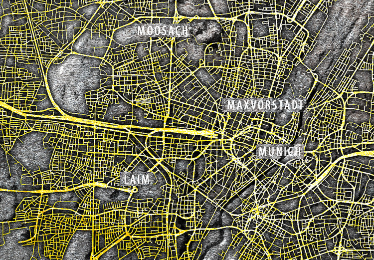 Canvas Art Print Hipsometric Munich - Topography Map 118551 additionalImage 5