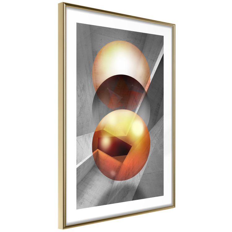 Wall Poster Newton's Pendulum - modern geometric composition in golden spheres 119251 additionalImage 11