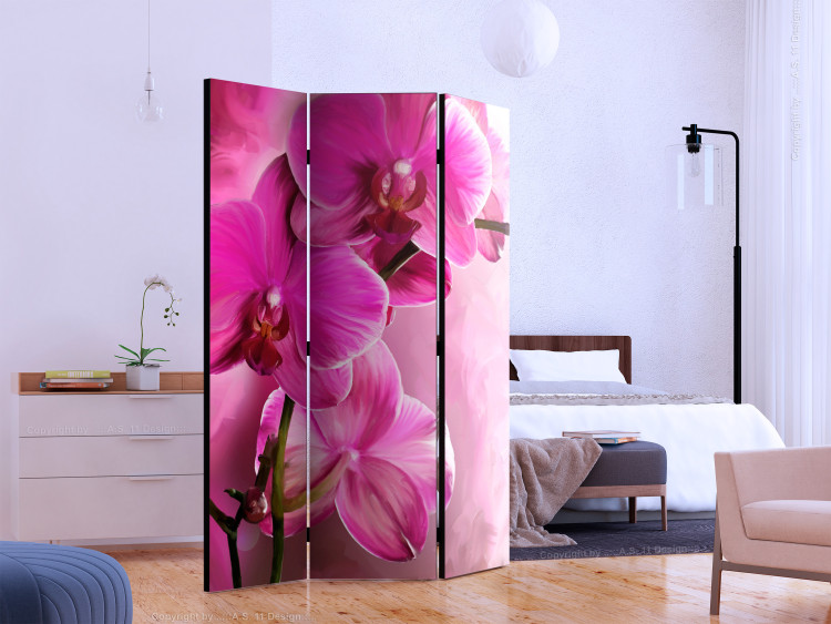 Room Separator Pink Orchid - landscape of a pink orchid flower against an artistic backdrop 123551 additionalImage 2