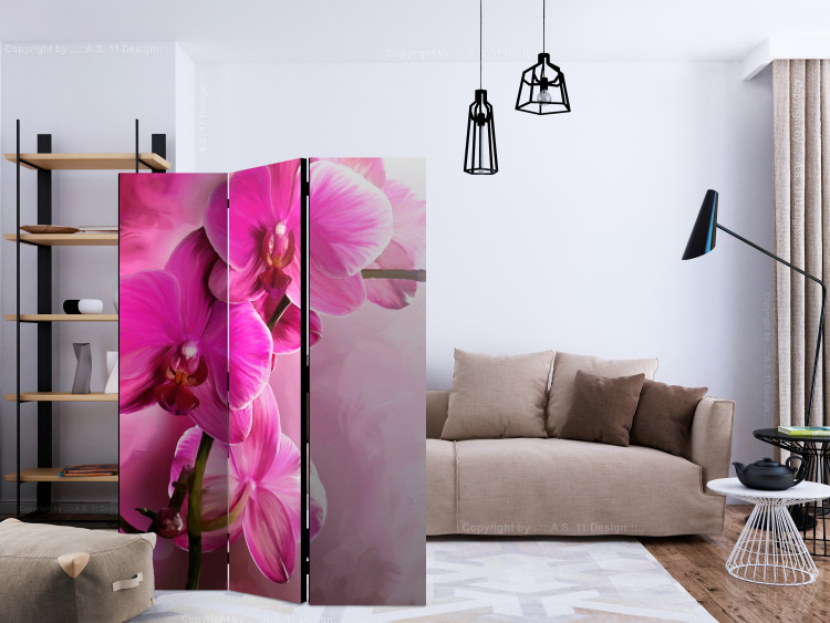 Room Separator Pink Orchid - landscape of a pink orchid flower against an artistic backdrop 123551 additionalImage 4