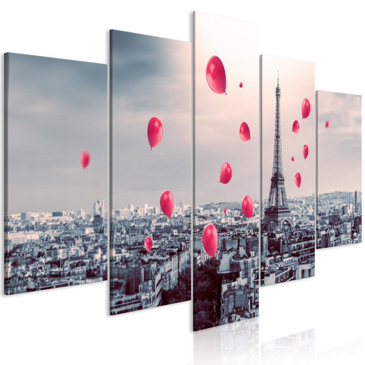 Canvas Paris Balloon (5 Parts) Wide Red 123951 additionalImage 2