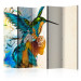 Room Divider Screen Bird's Music II (5-piece) - colorful bird amidst colorful nature 124151