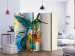 Room Divider Screen Bird's Music II (5-piece) - colorful bird amidst colorful nature 124151 additionalThumb 2