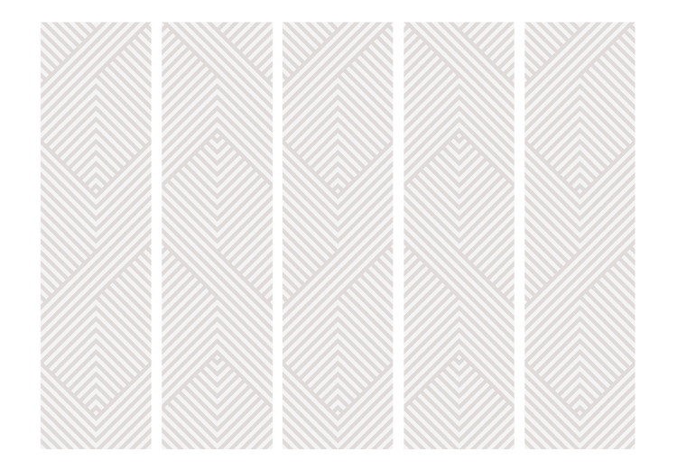 Folding Screen Broken Lines II (5-piece) - geometric pattern in light colors 124351 additionalImage 3