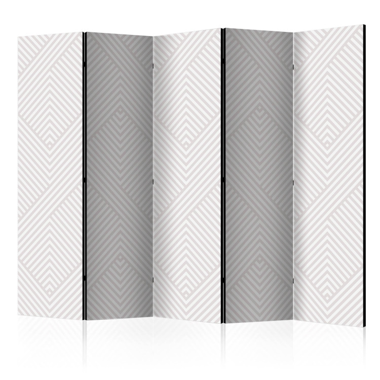 Folding Screen Broken Lines II (5-piece) - geometric pattern in light colors 124351