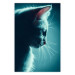 Poster Night Wanderer - portrait of a cat in winter night blue lighting 124451