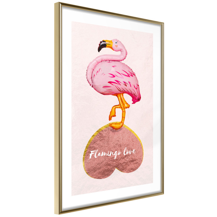 Poster Lovestruck Flamingo - pink bird and English text on a pastel background 125451 additionalImage 6