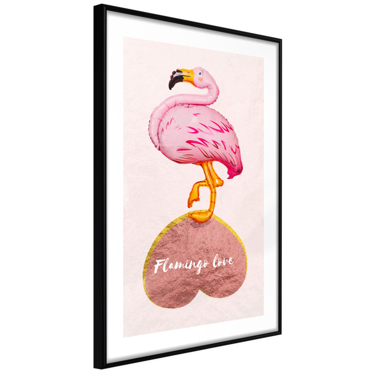 Poster Lovestruck Flamingo - pink bird and English text on a pastel background 125451 additionalImage 11