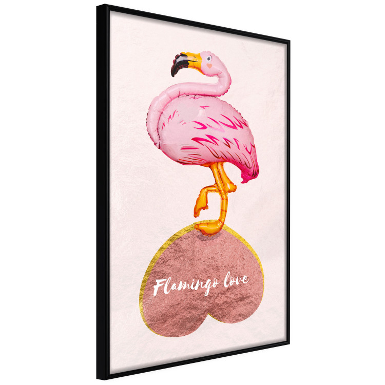 Poster Lovestruck Flamingo - pink bird and English text on a pastel background 125451 additionalImage 10
