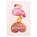 Poster Lovestruck Flamingo - pink bird and English text on a pastel background 125451