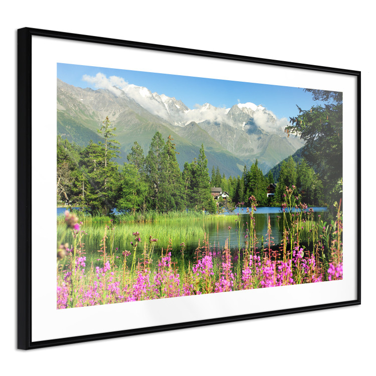 Wall Poster Spring in the Alps - spring landscape of green trees against a lake 126251 additionalImage 8