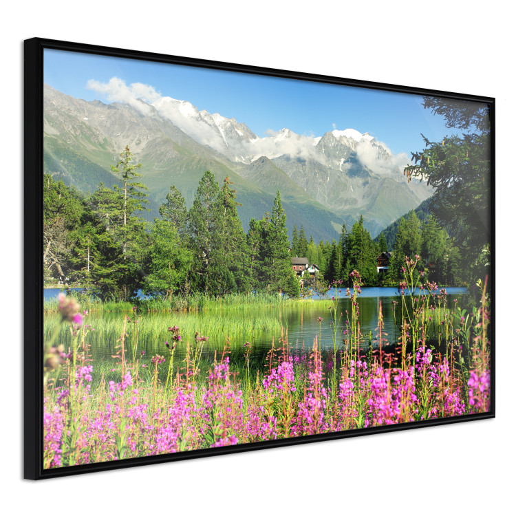 Wall Poster Spring in the Alps - spring landscape of green trees against a lake 126251 additionalImage 13