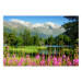 Wall Poster Spring in the Alps - spring landscape of green trees against a lake 126251