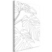 Canvas Three monstera leaves - black leaves contours on a white background 128351 additionalThumb 2