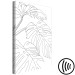 Canvas Three monstera leaves - black leaves contours on a white background 128351 additionalThumb 6
