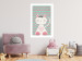 Wall Poster Striped Kitty - animal with a heart on turquoise striped wall 129551 additionalThumb 5