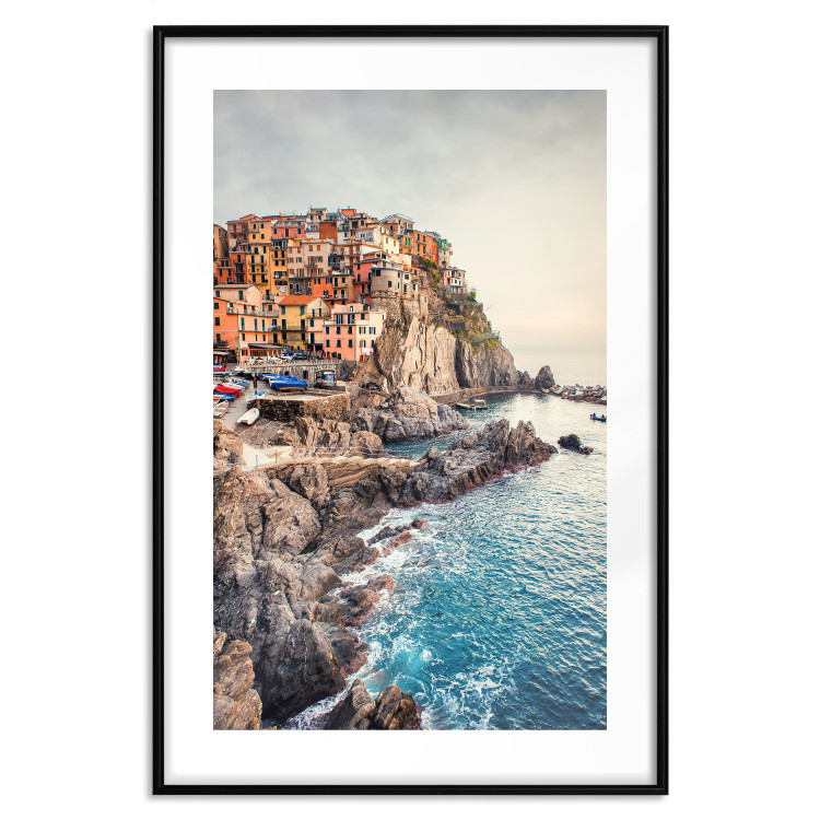 Poster Magical Harbor - landscape of architecture on cliffs against the ocean 130451 additionalImage 15