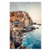 Poster Magical Harbor - landscape of architecture on cliffs against the ocean 130451