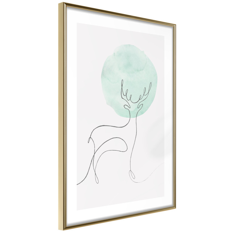 Wall Poster Moon Line - line art of a deer against an abstract moon background 131851 additionalImage 7