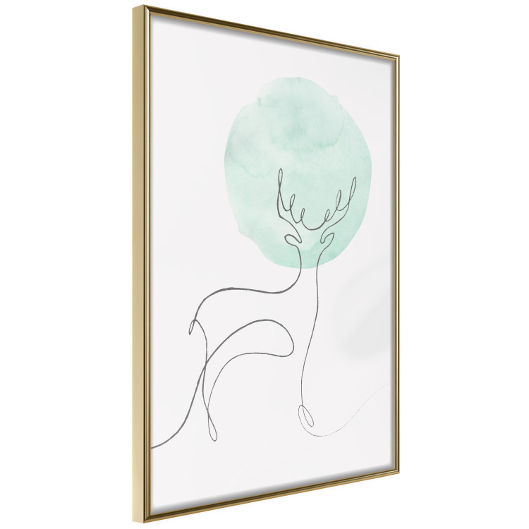 Wall Poster Moon Line - line art of a deer against an abstract moon background 131851 additionalImage 12