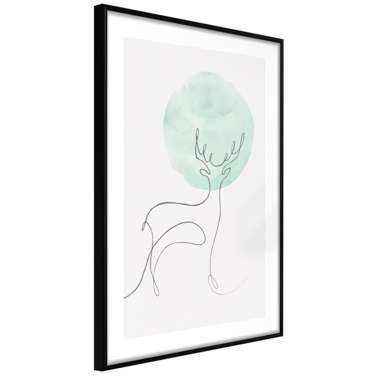 Wall Poster Moon Line - line art of a deer against an abstract moon background 131851 additionalImage 6