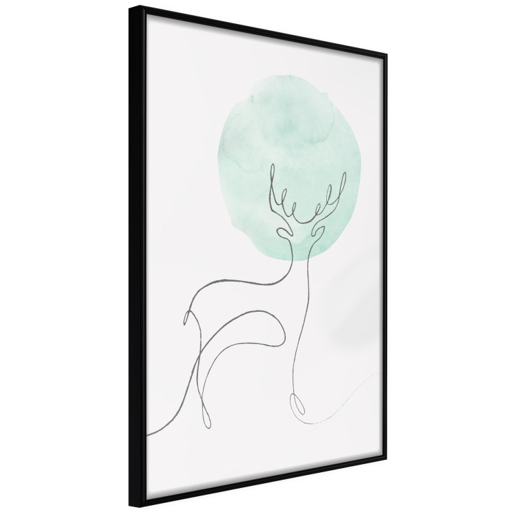Wall Poster Moon Line - line art of a deer against an abstract moon background 131851 additionalImage 11