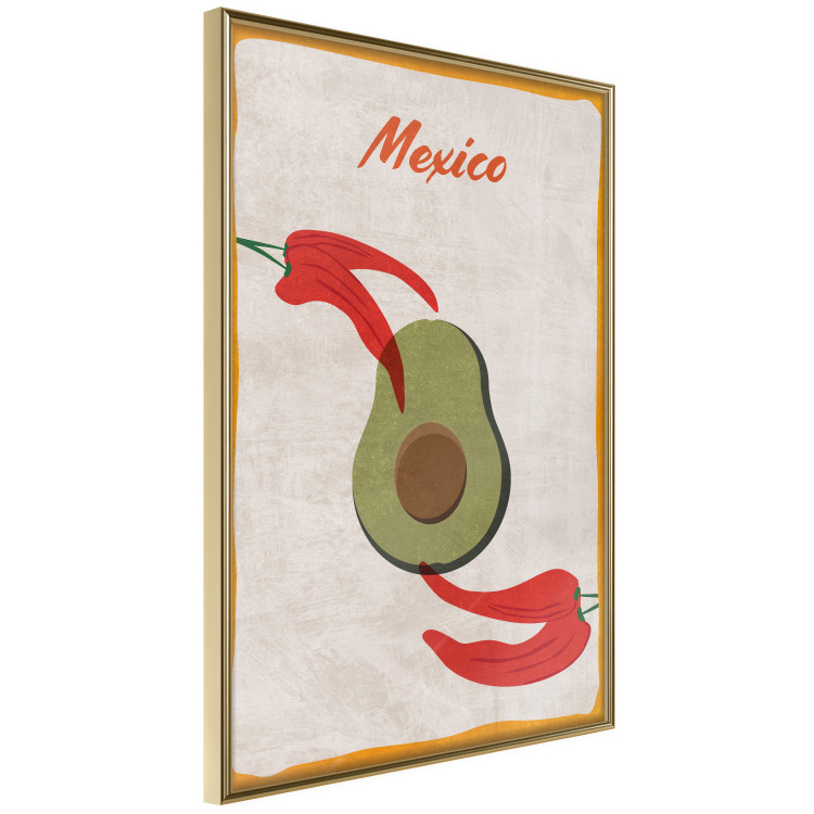 Wall Poster Mexican Delicacies - red pepper and avocado in a light composition 131951 additionalImage 3